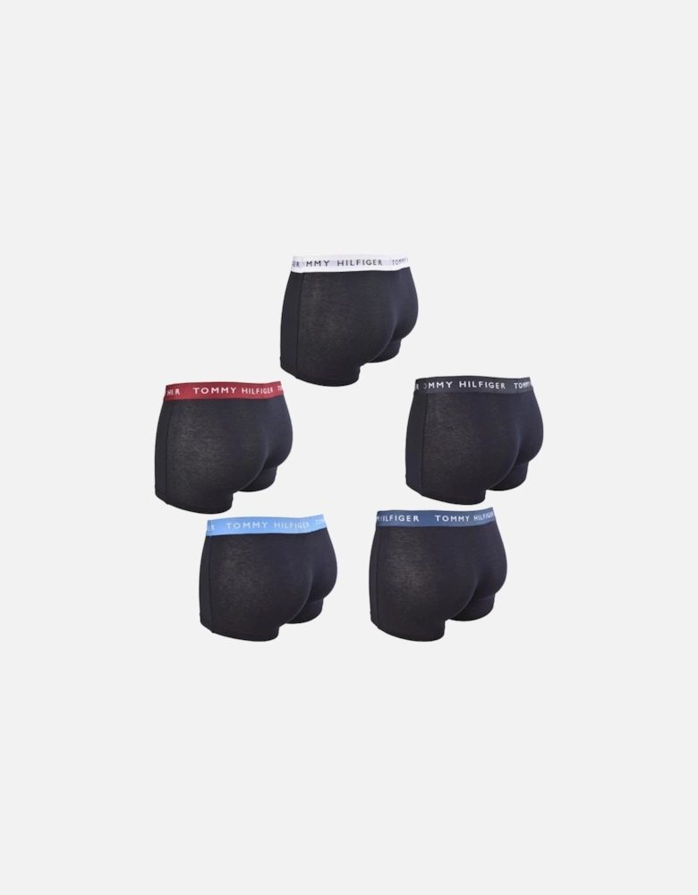 5-Pack Recycled Essentials Boxer Trunks, Navy