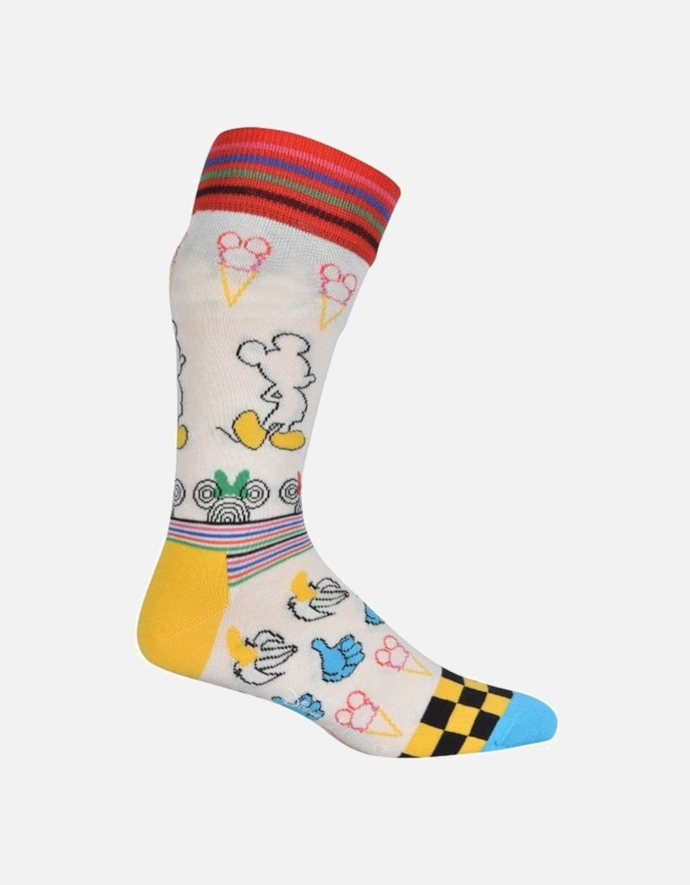 Sunny Sketch Disney Socks, White/multi