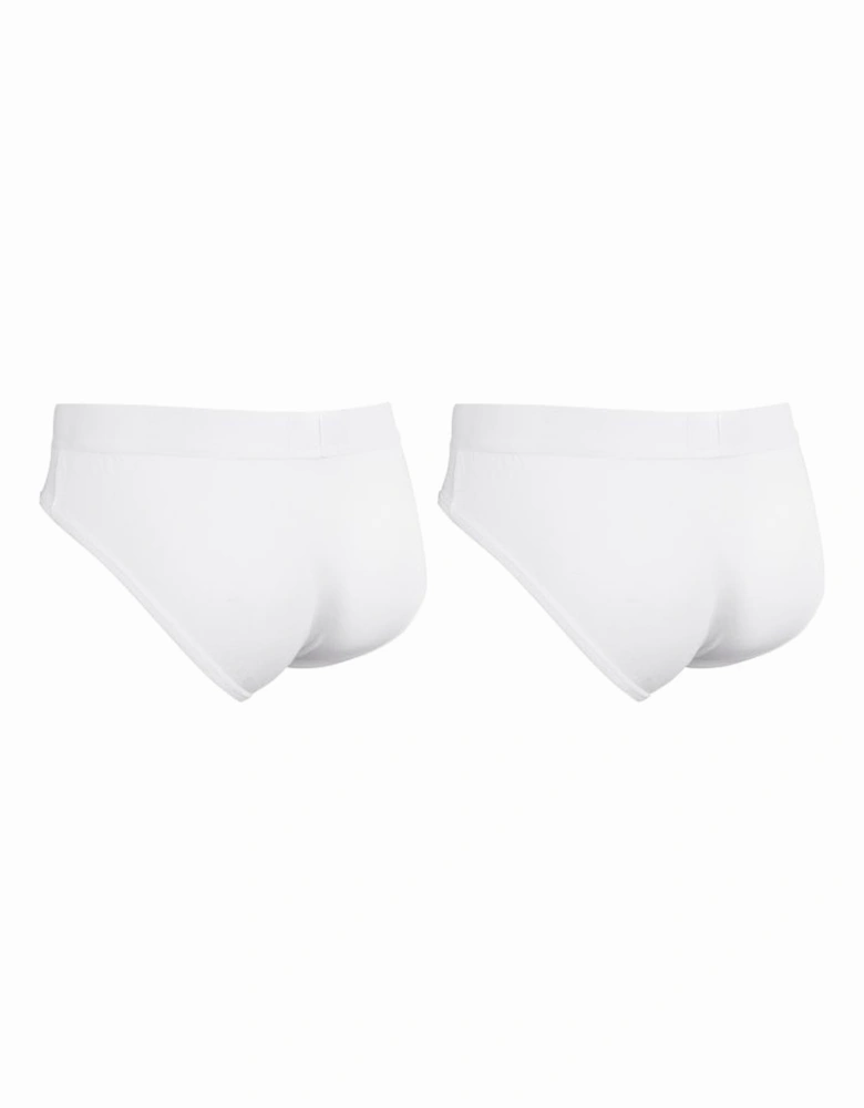 2-Pack Stretch Cotton Midi Briefs, White