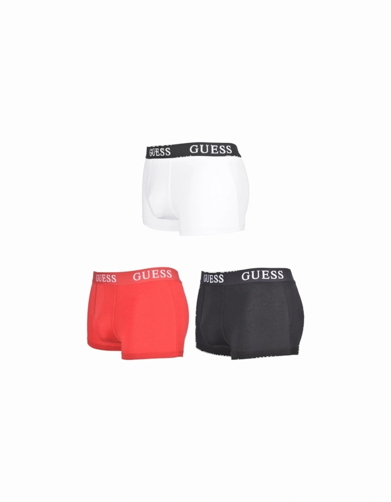 3-Pack Joe Boxer Trunks, Red/Black/White Combo