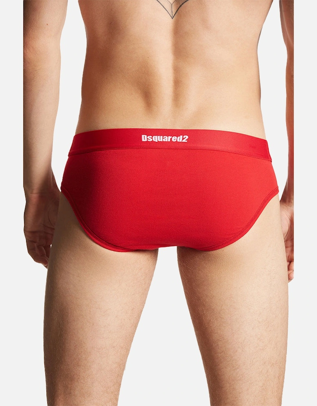 Super Size Logo Brief, Red/white