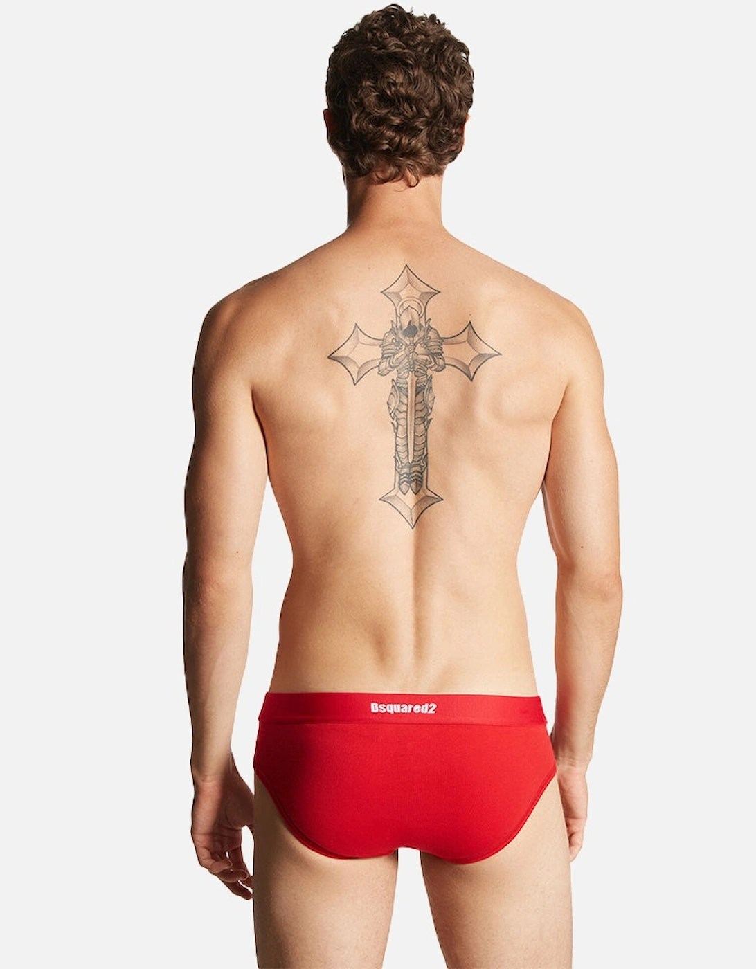 Super Size Logo Brief, Red/white