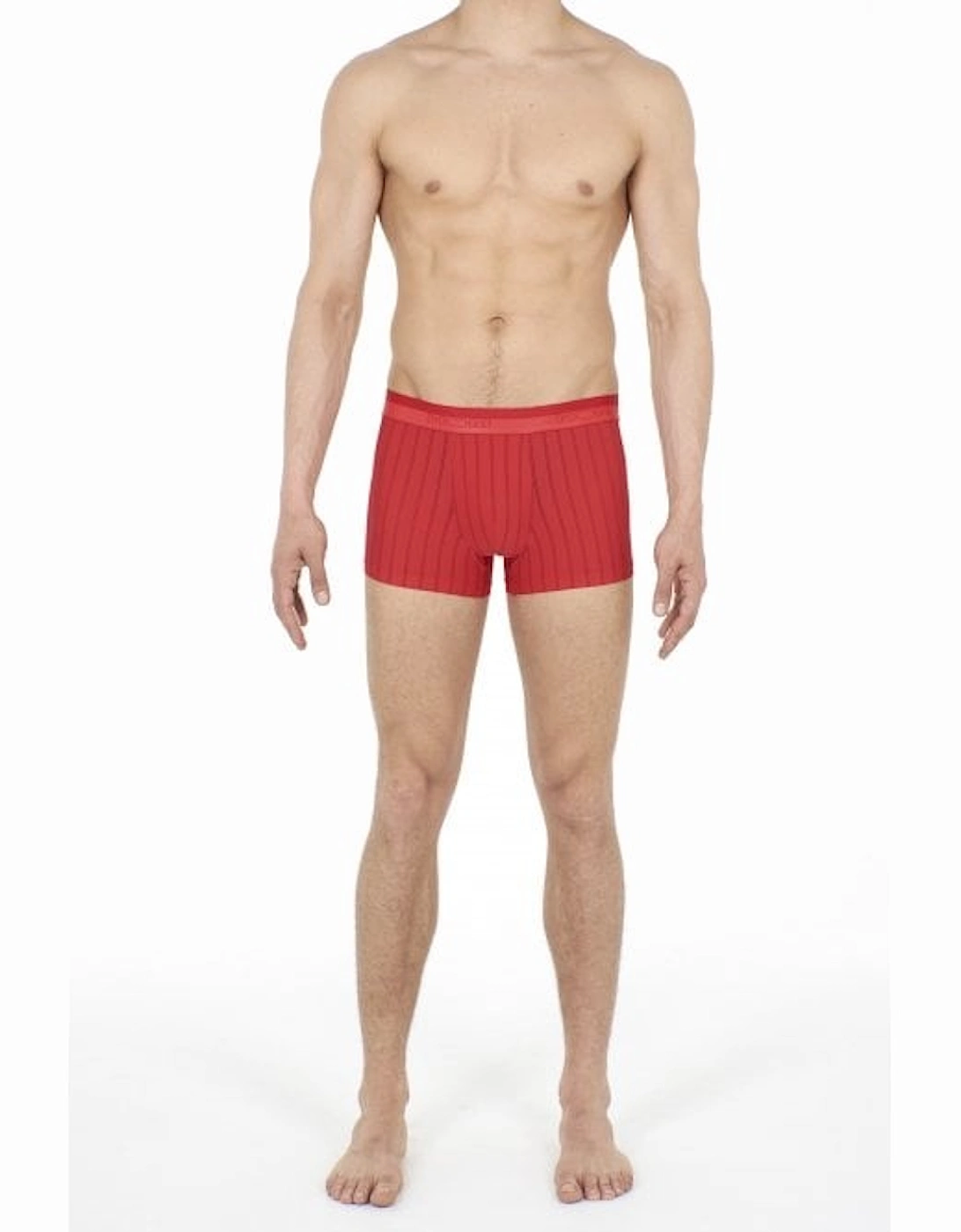 Chic Ribbed Comfort Boxer Trunk, Red