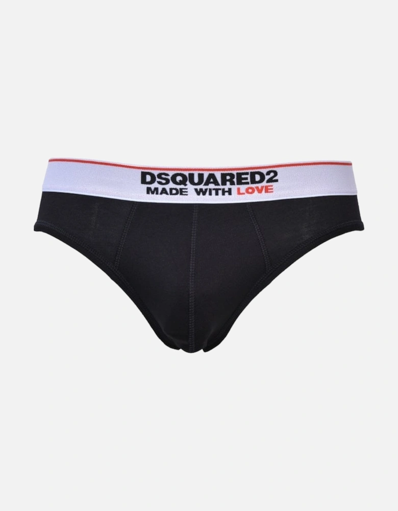Made With Love Logo Brief, Black