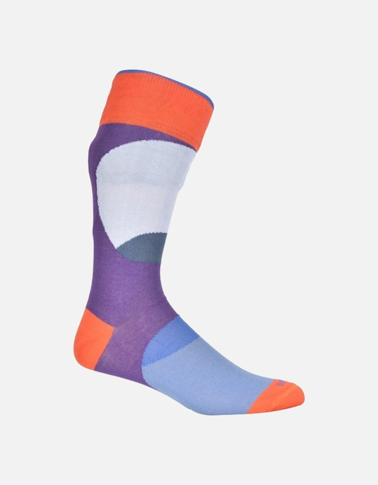 Circle Socks, Purple/orange