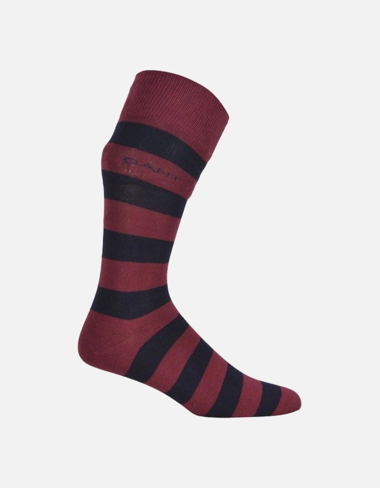2-Pack Stripe & Solid Socks, Burgundy/Navy