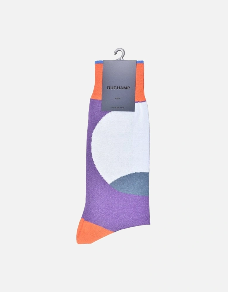 Circle Socks, Purple/orange