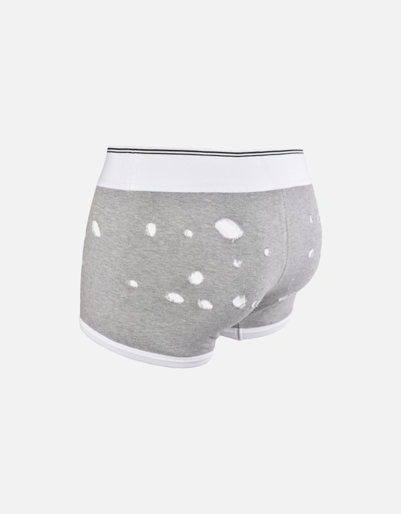 Made In Italy Label Distressed-Look Boxer Trunk, Grey/white