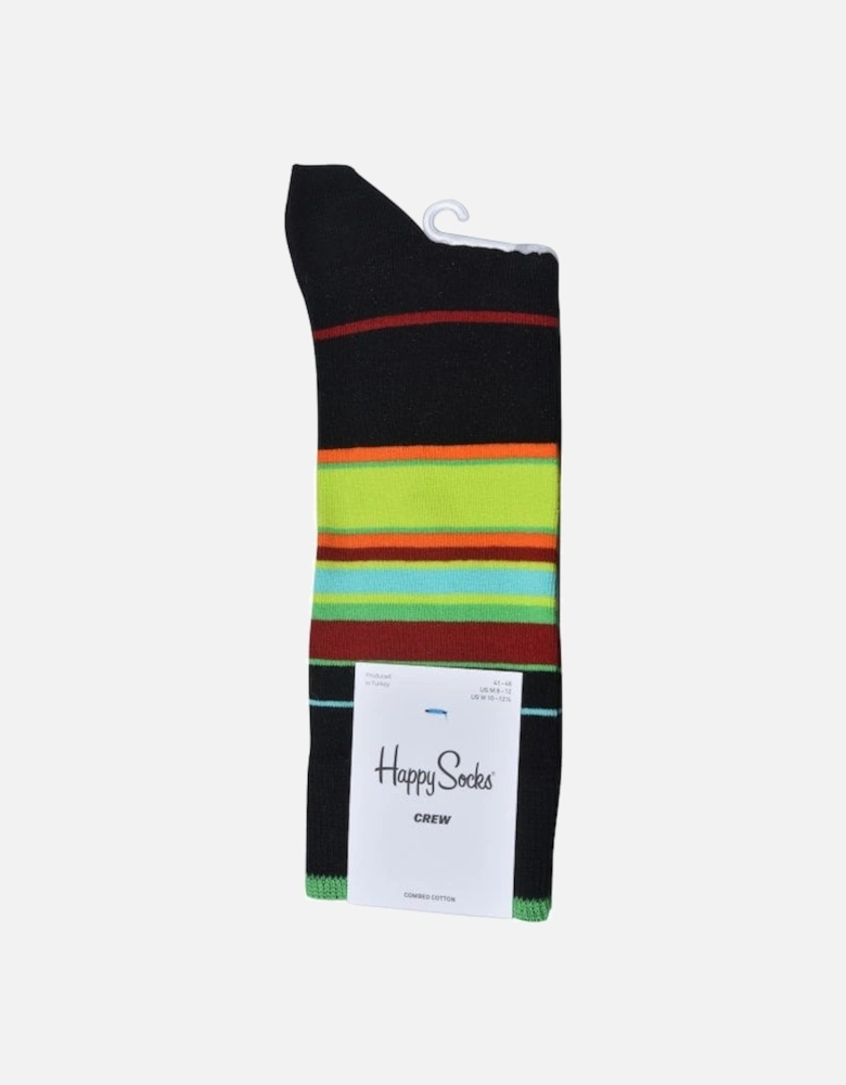 Magnetic Field Striped Socks, Black/multi