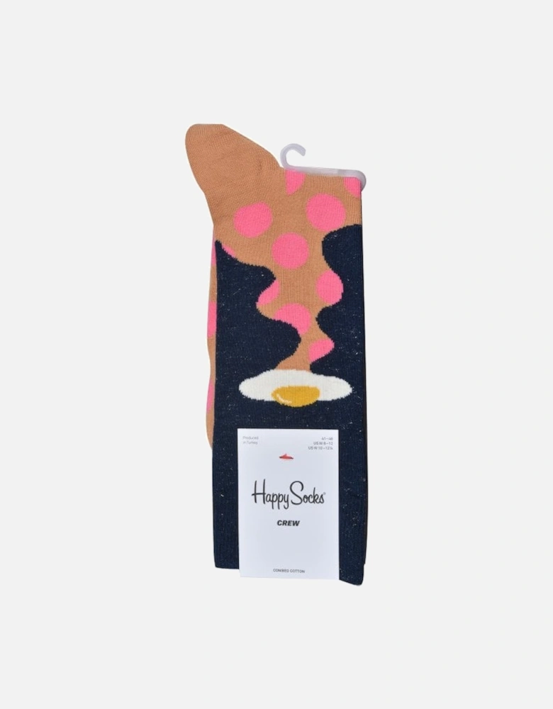 Egg Invader Socks, Navy/pink