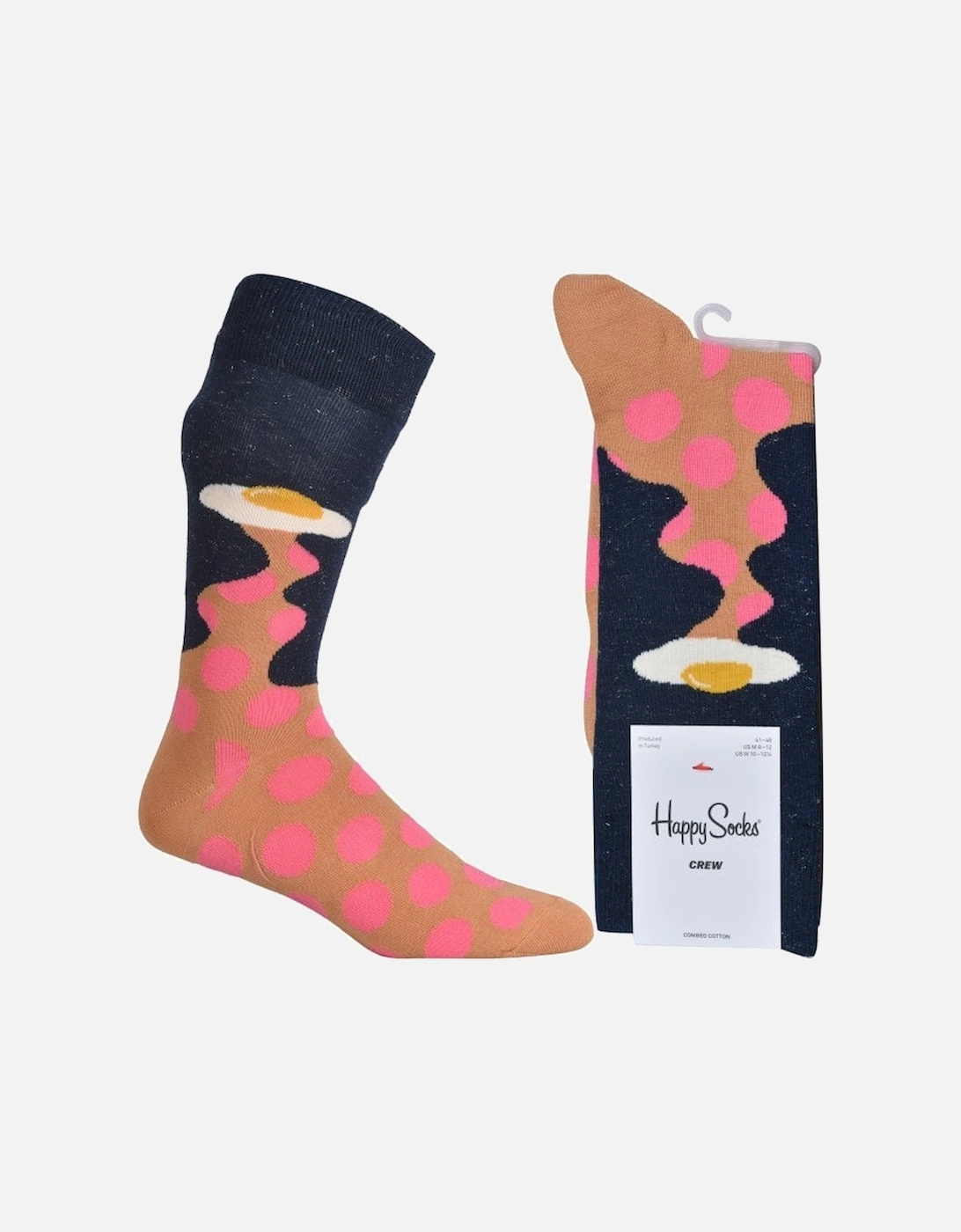 Egg Invader Socks, Navy/pink, 4 of 3