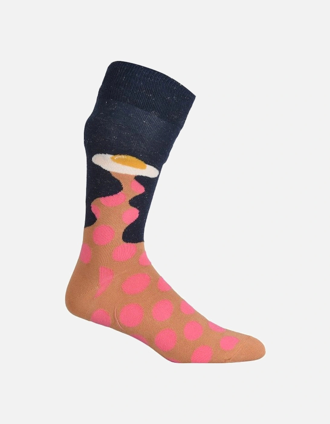 Egg Invader Socks, Navy/pink