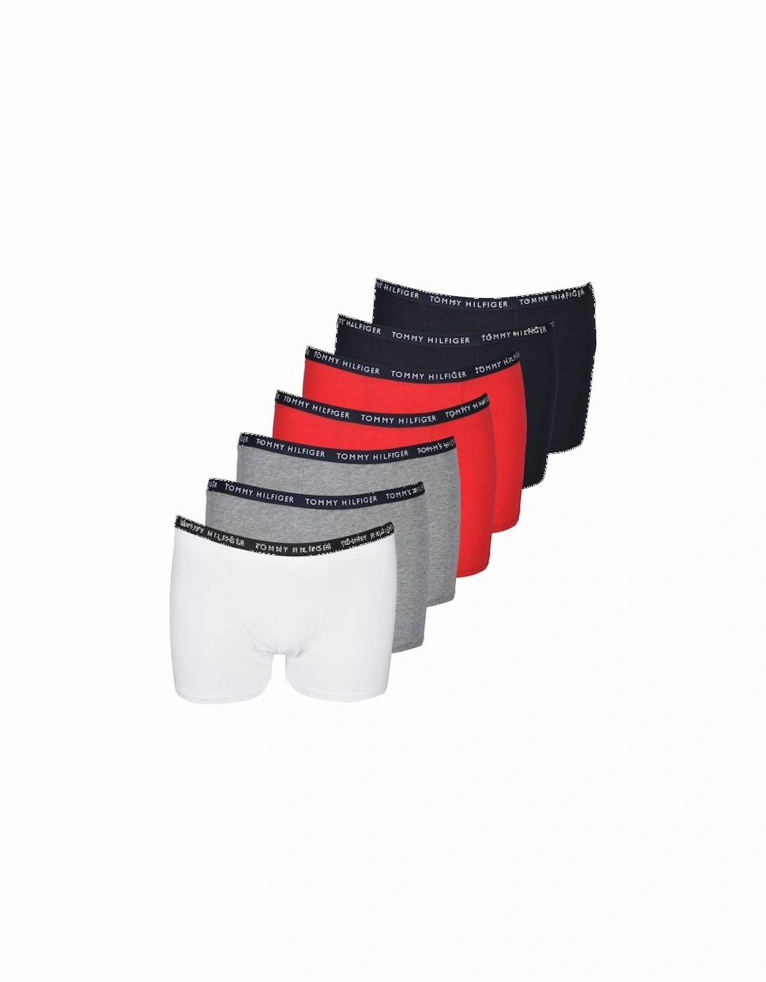 7-Pack Repeat Logo Boys Boxer Trunks, Red/White/Grey/Navy, 9 of 8