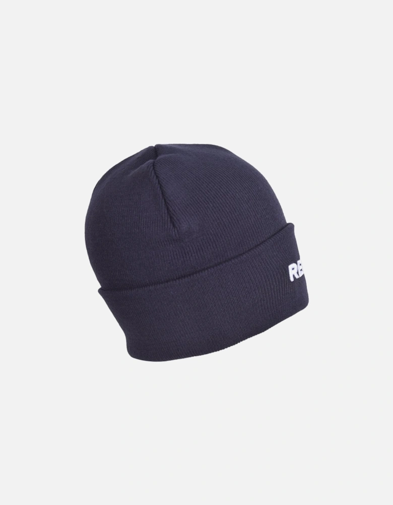 Embroidered Logo Beanie Hat, Navy