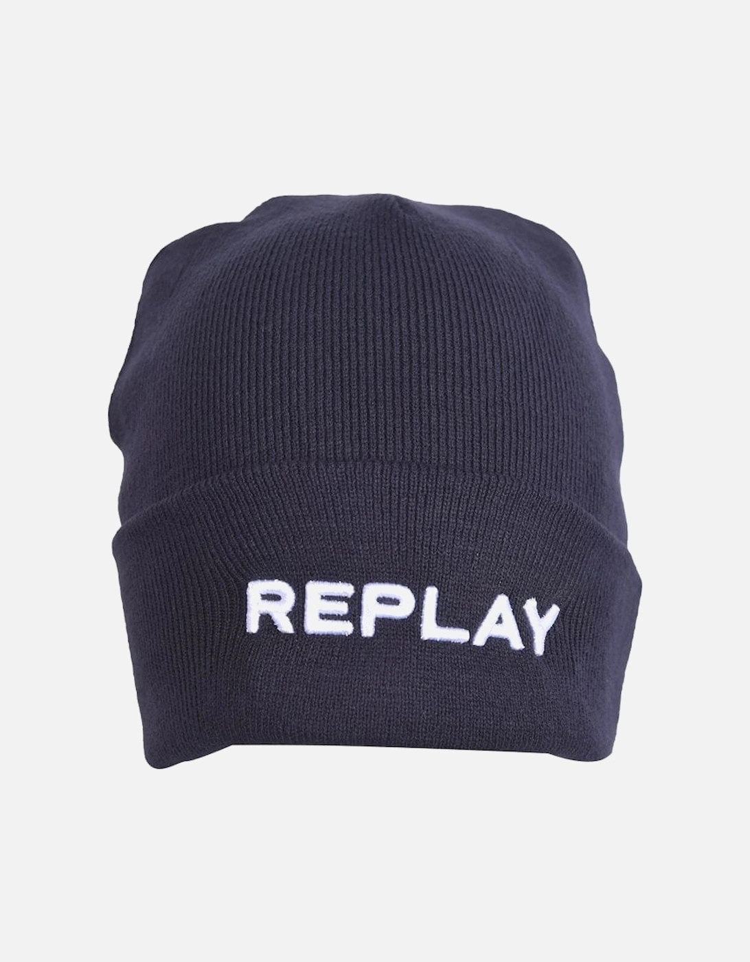 Embroidered Logo Beanie Hat, Navy, 7 of 6