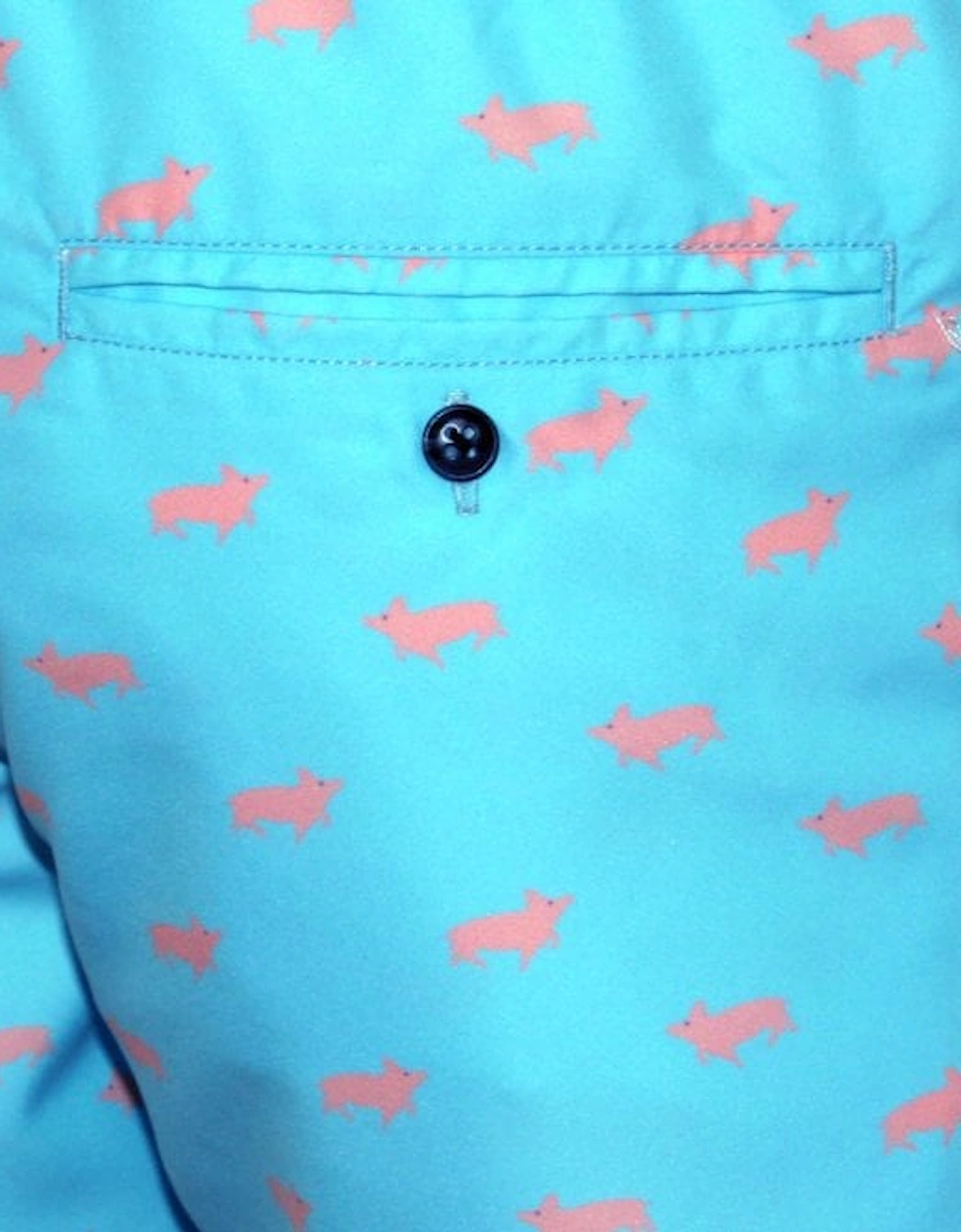 Swimming Pigs Swim Shorts, Ocean Blue