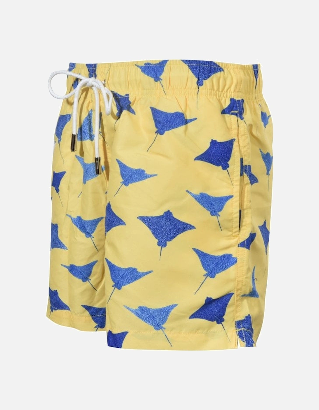 Swimming Rays Swim Shorts, Sun Yellow w/navy