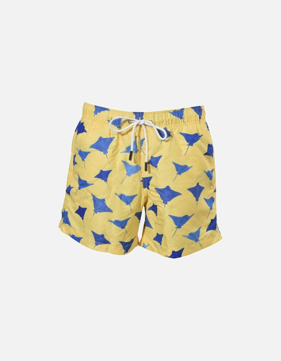 Swimming Rays Swim Shorts, Sun Yellow w/navy, 5 of 4