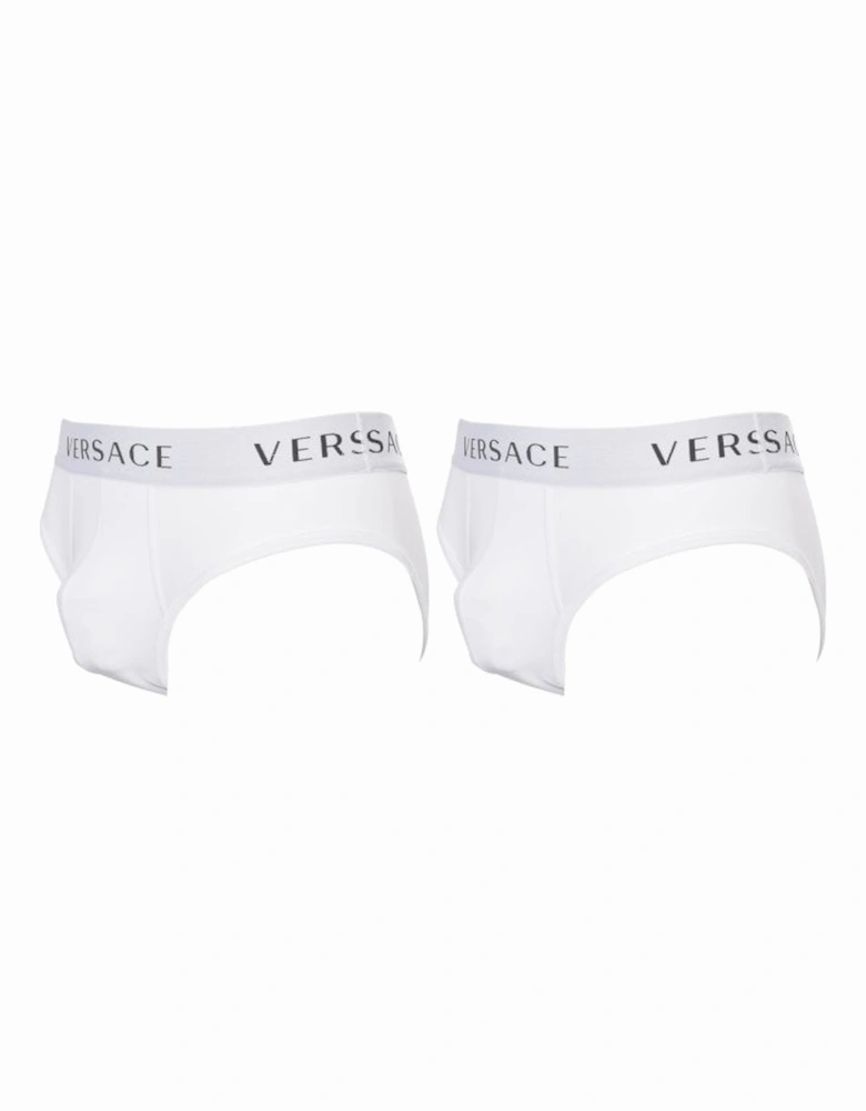 2-Pack Classic Logo Low-Rise Briefs, White