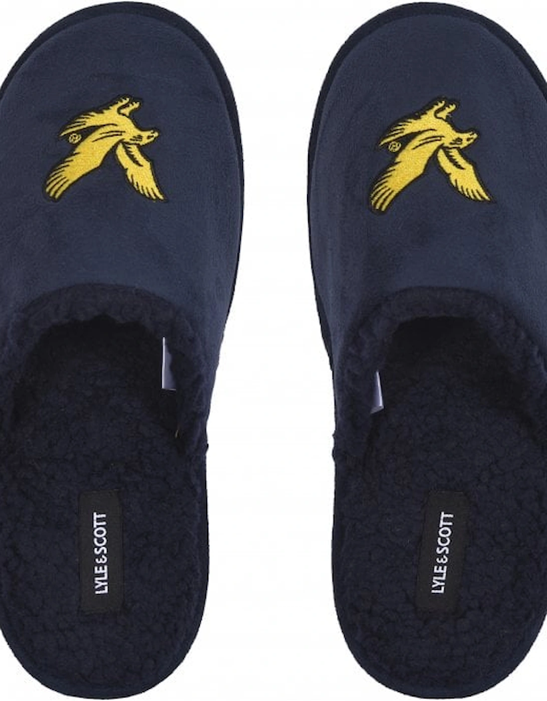 Embroidered Logo Mule Slippers, Navy, 9 of 8