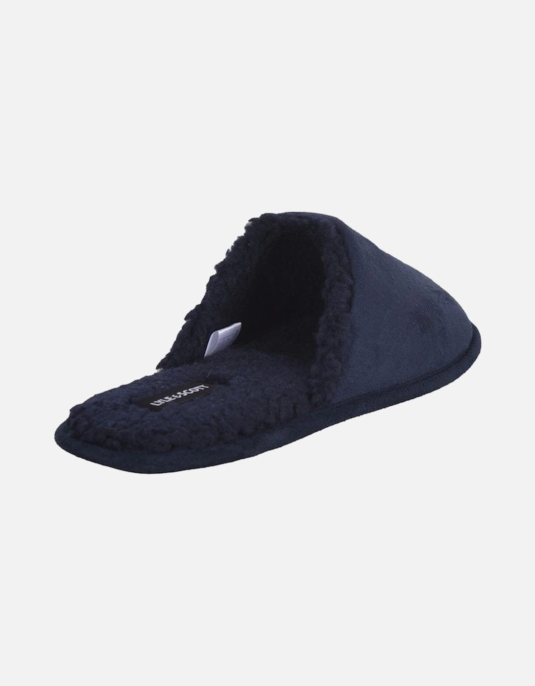 Embroidered Logo Mule Slippers, Navy