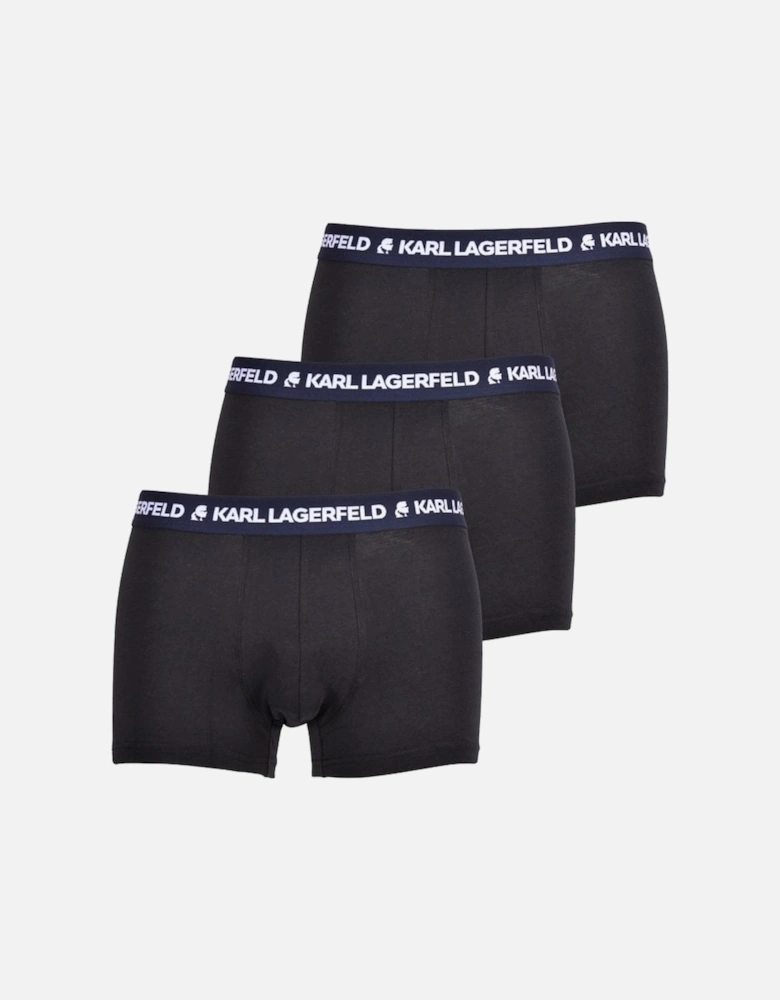 3-Pack Logo Boxer Trunks, Black