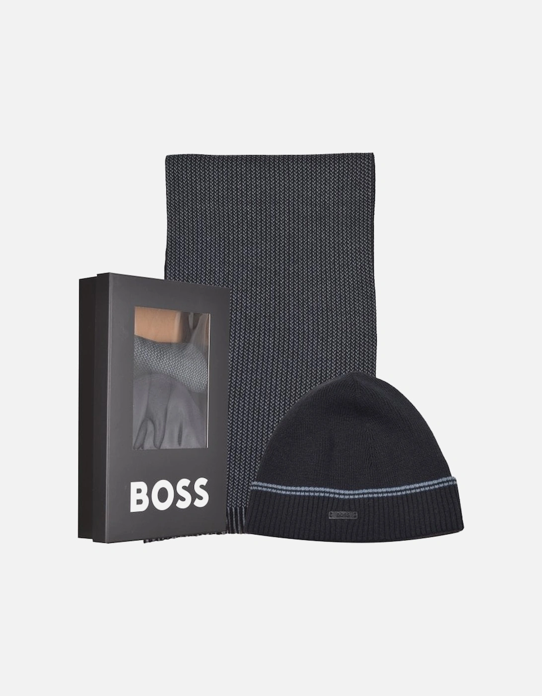 Premium Beanie Hat & Scarf Gift Set, Dark Blue, 15 of 14