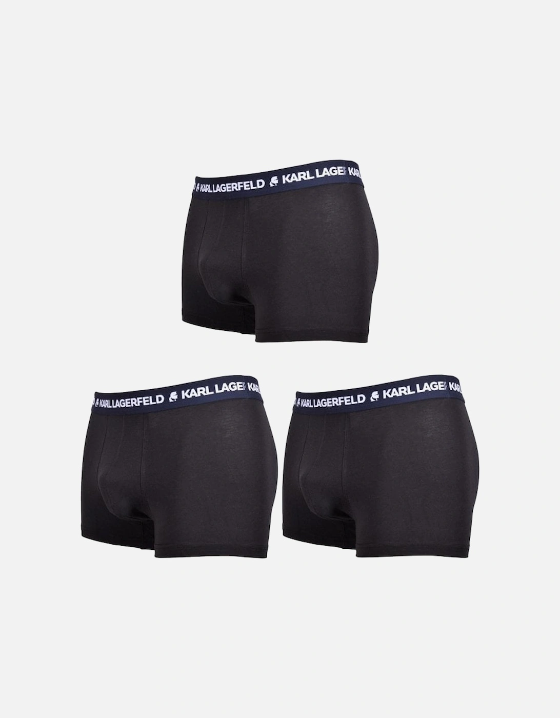 3-Pack Logo Boxer Trunks, Black