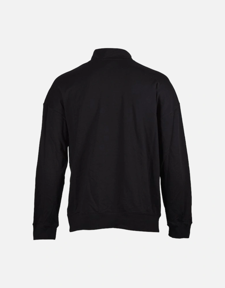 Embroidered Logo Qtr-Zip Track Jacket, Black