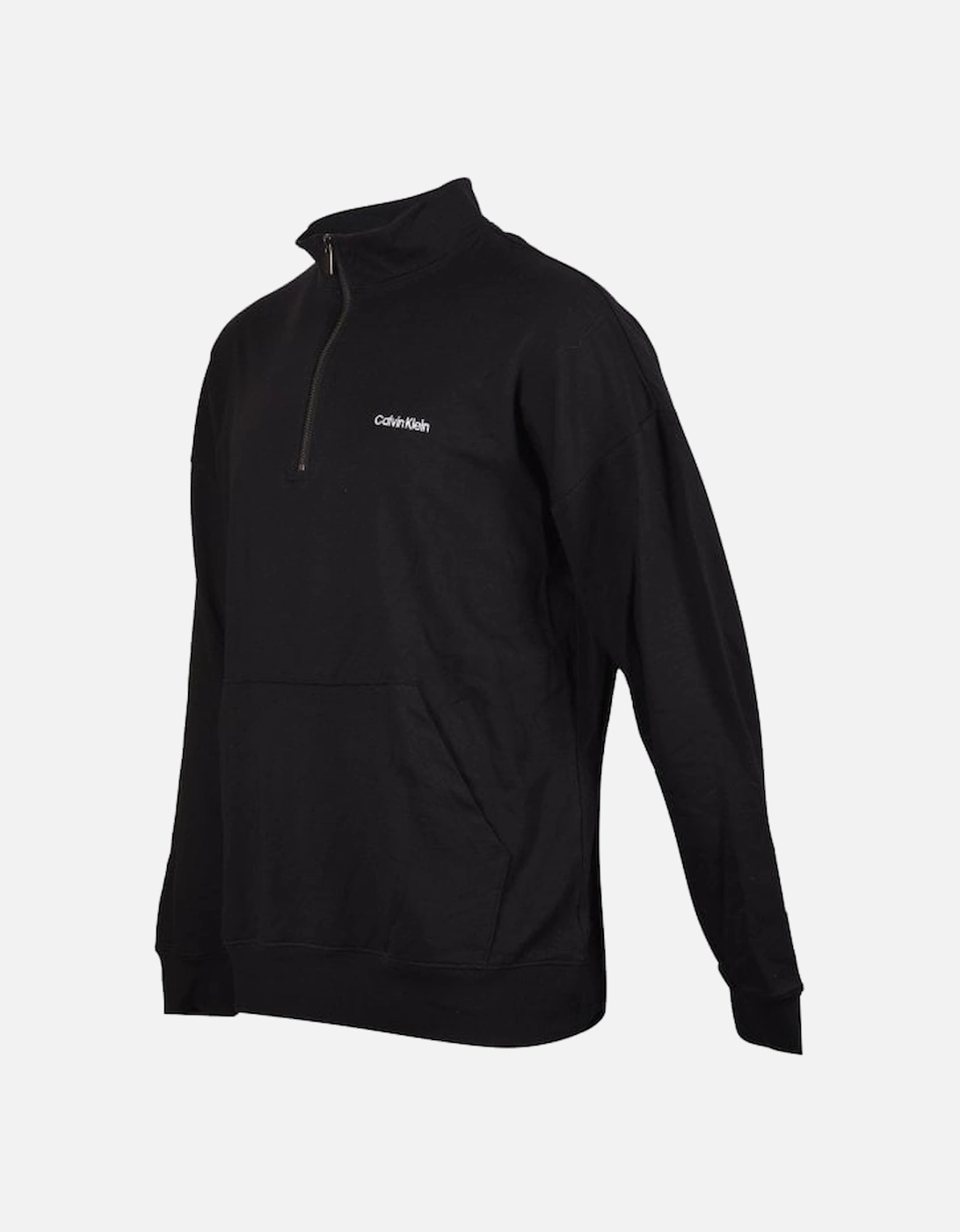 Embroidered Logo Qtr-Zip Track Jacket, Black