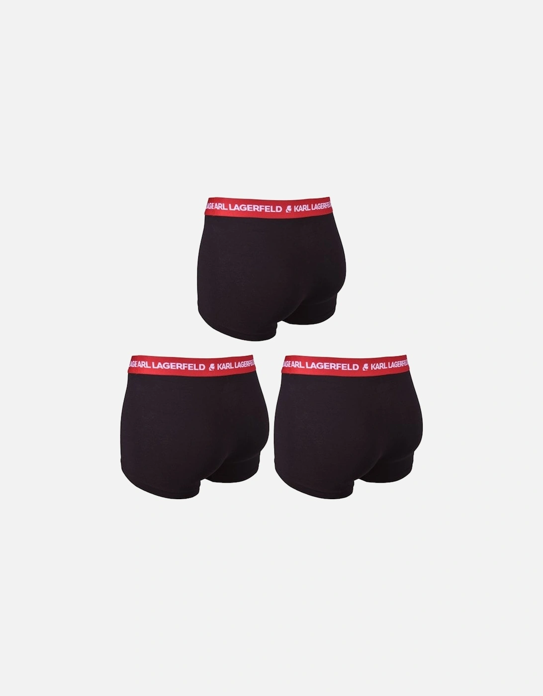 3-Pack Logo Boxer Trunks, Black/red