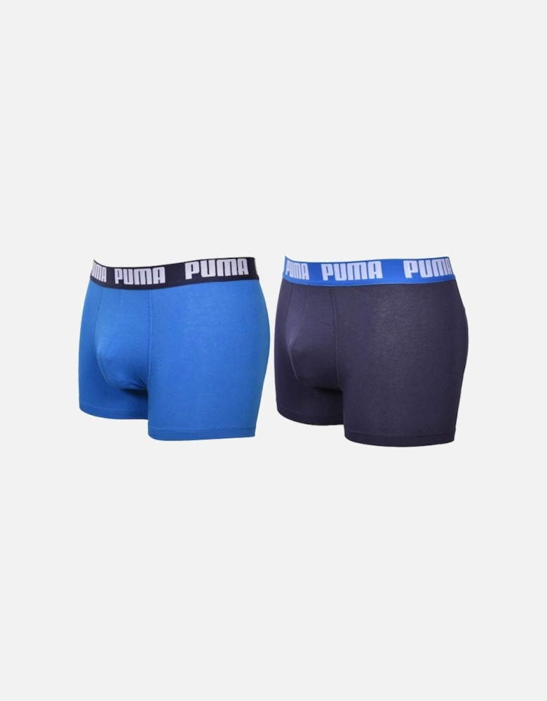 2-Pack Coloured Waistband Boxer Briefs, Blue/Navy