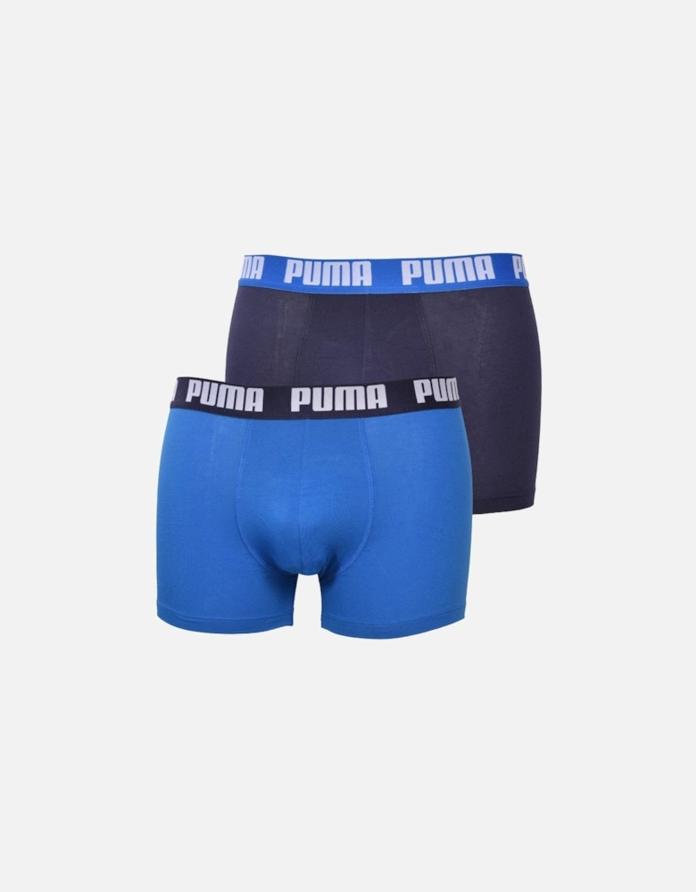 2-Pack Coloured Waistband Boxer Briefs, Blue/Navy