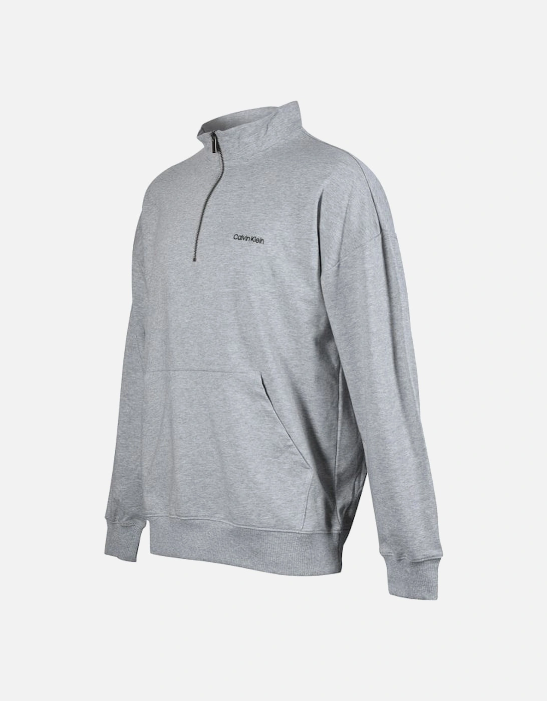 Embroidered Logo Qtr-Zip Track Jacket, Grey Heather