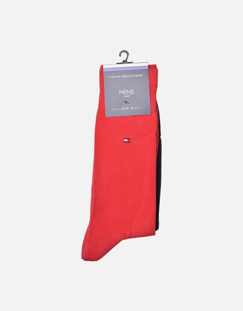 2-Pack Classic Socks, Red/Navy