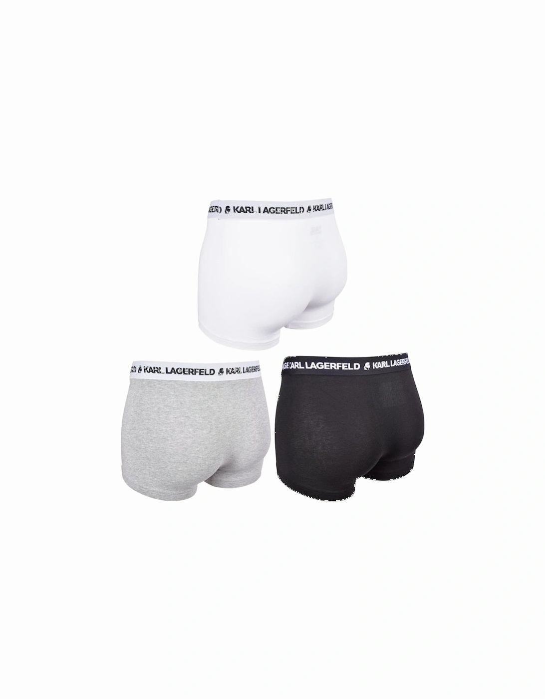 3-Pack Logo Boxer Trunks, Black/White/Grey