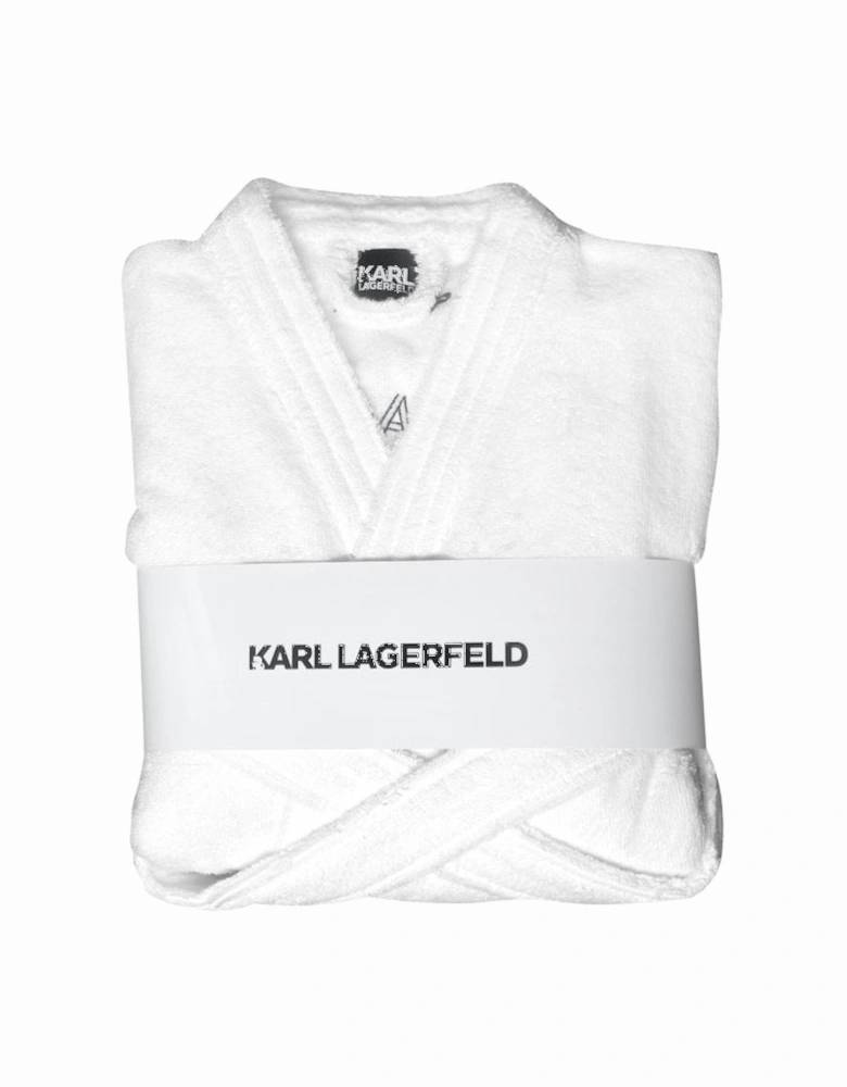 Address Logo Towelling Bathrobe, White