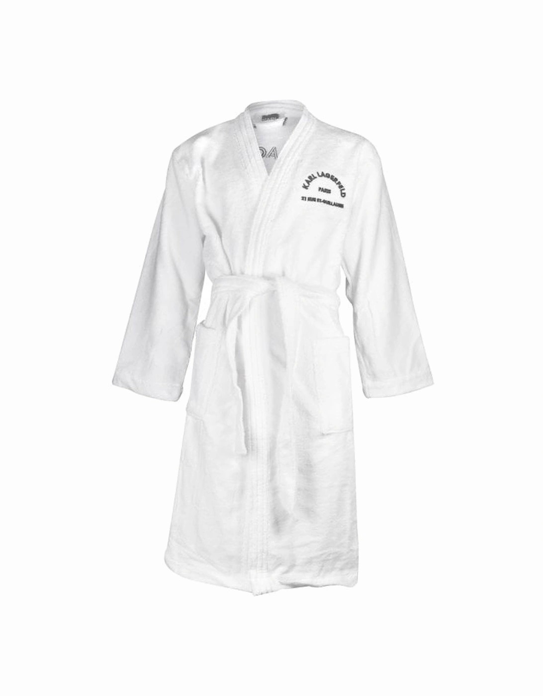 Address Logo Towelling Bathrobe, White, 5 of 4