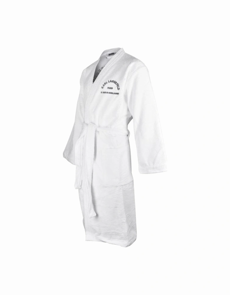 Address Logo Towelling Bathrobe, White