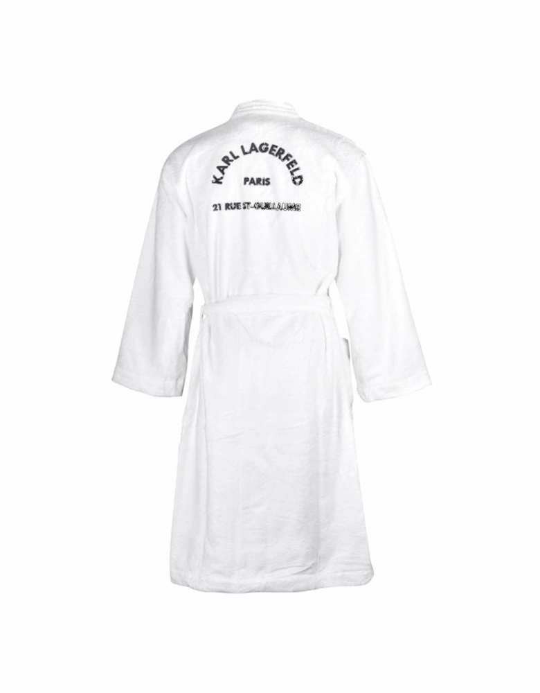 Address Logo Towelling Bathrobe, White