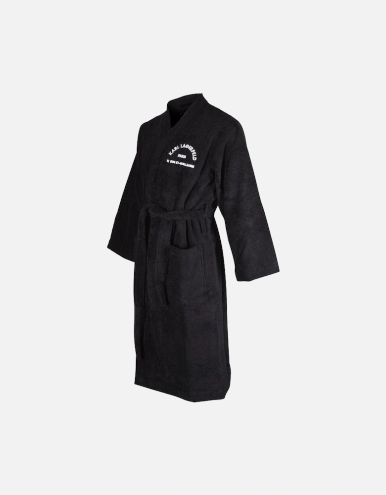 Address Logo Towelling Bathrobe, Black