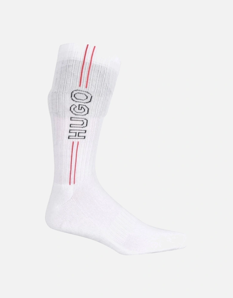2-Pack Track Logo Sports Socks, White