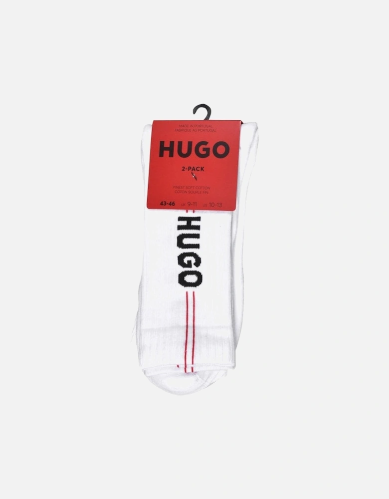 2-Pack Track Logo Sports Socks, White