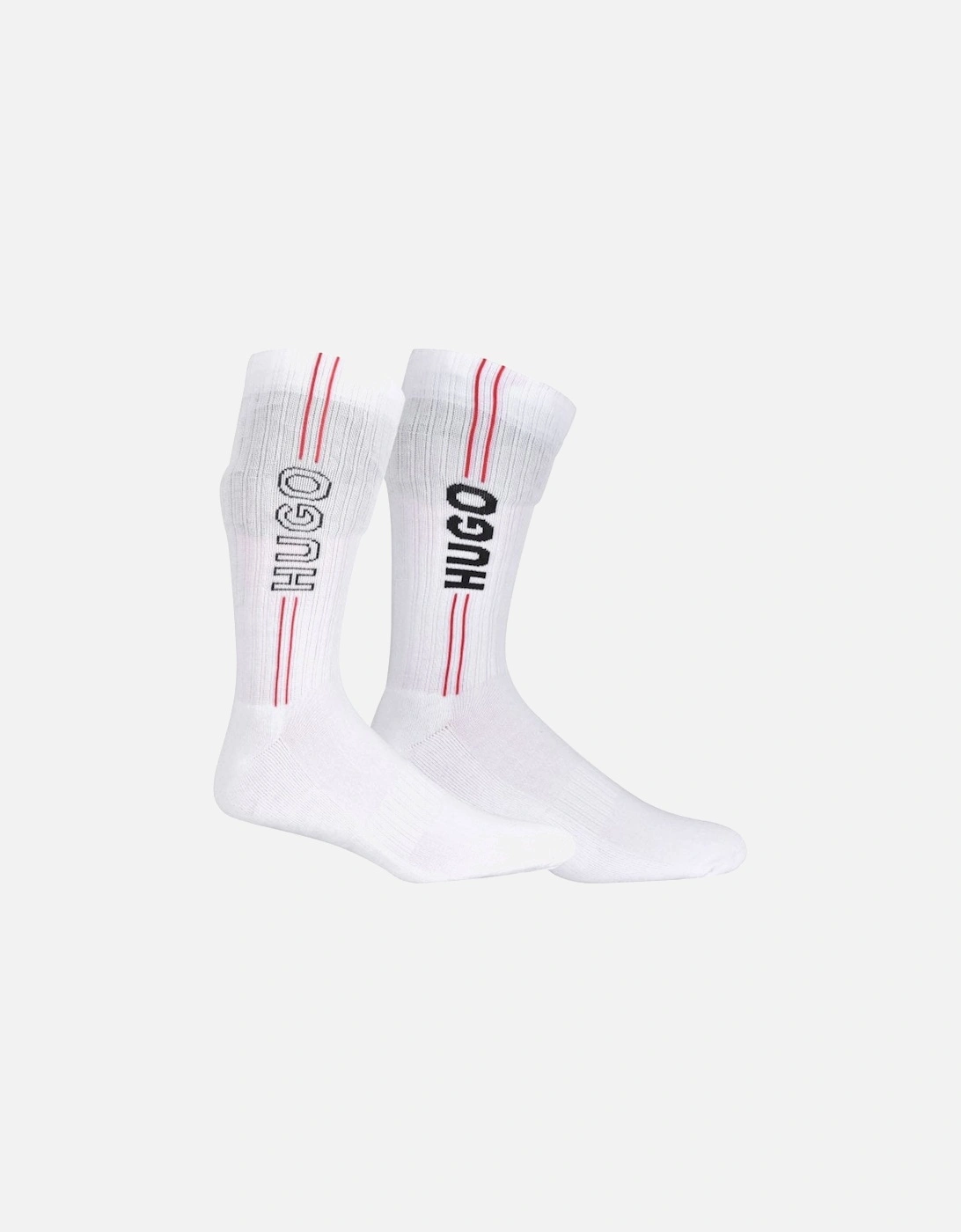 2-Pack Track Logo Sports Socks, White