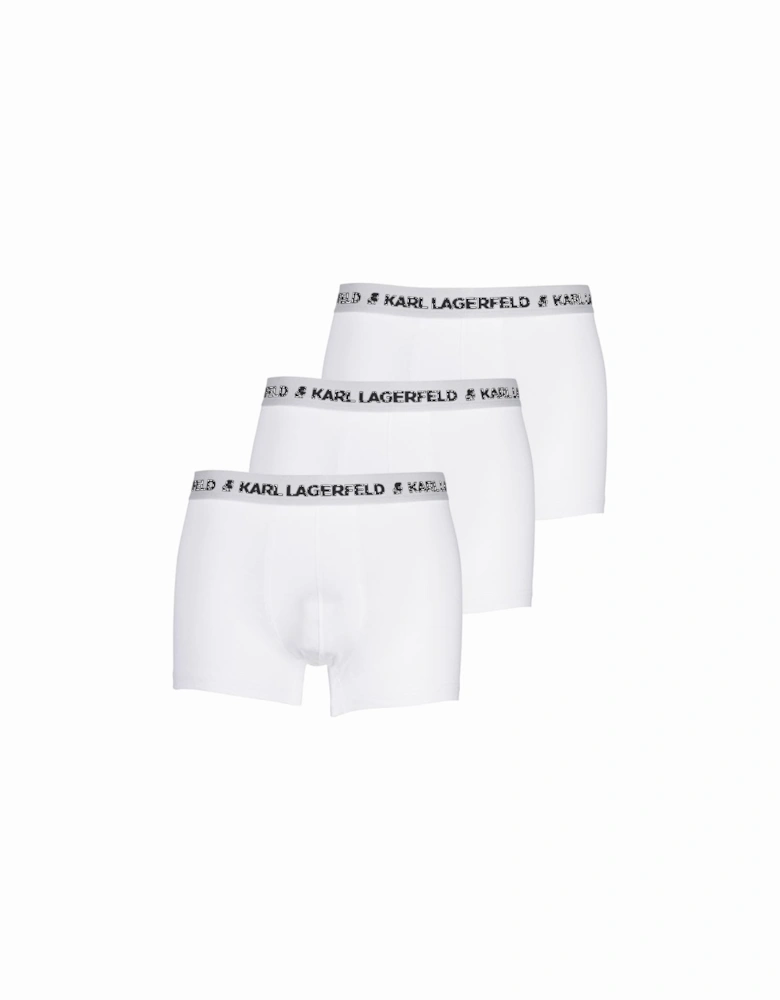 3-Pack Logo Boxer Trunks, White