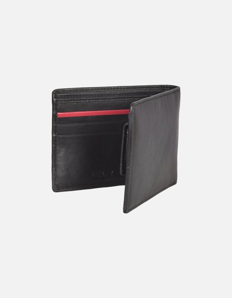 Premium Bi-Fold Coin-Pocket Leather Wallet, Black