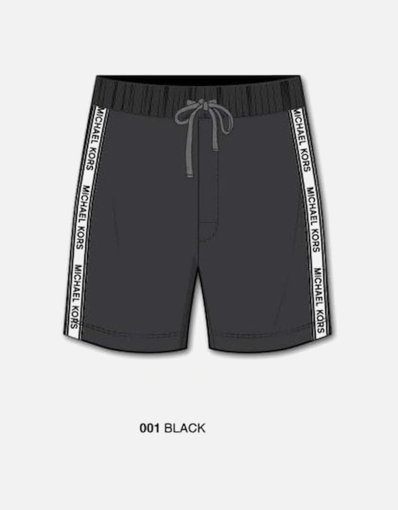 Tape Logo Tracksuit Shorts, Black