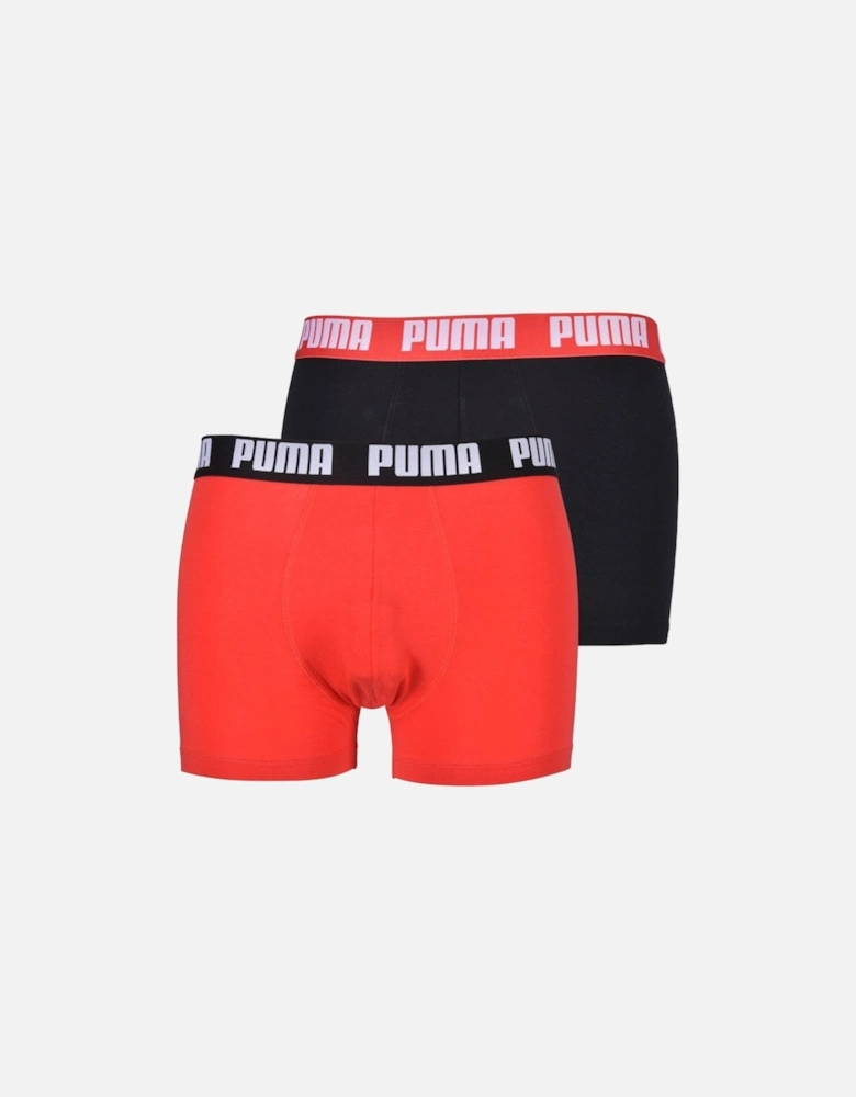 2-Pack Coloured Waistband Boxer Briefs, Red/Black