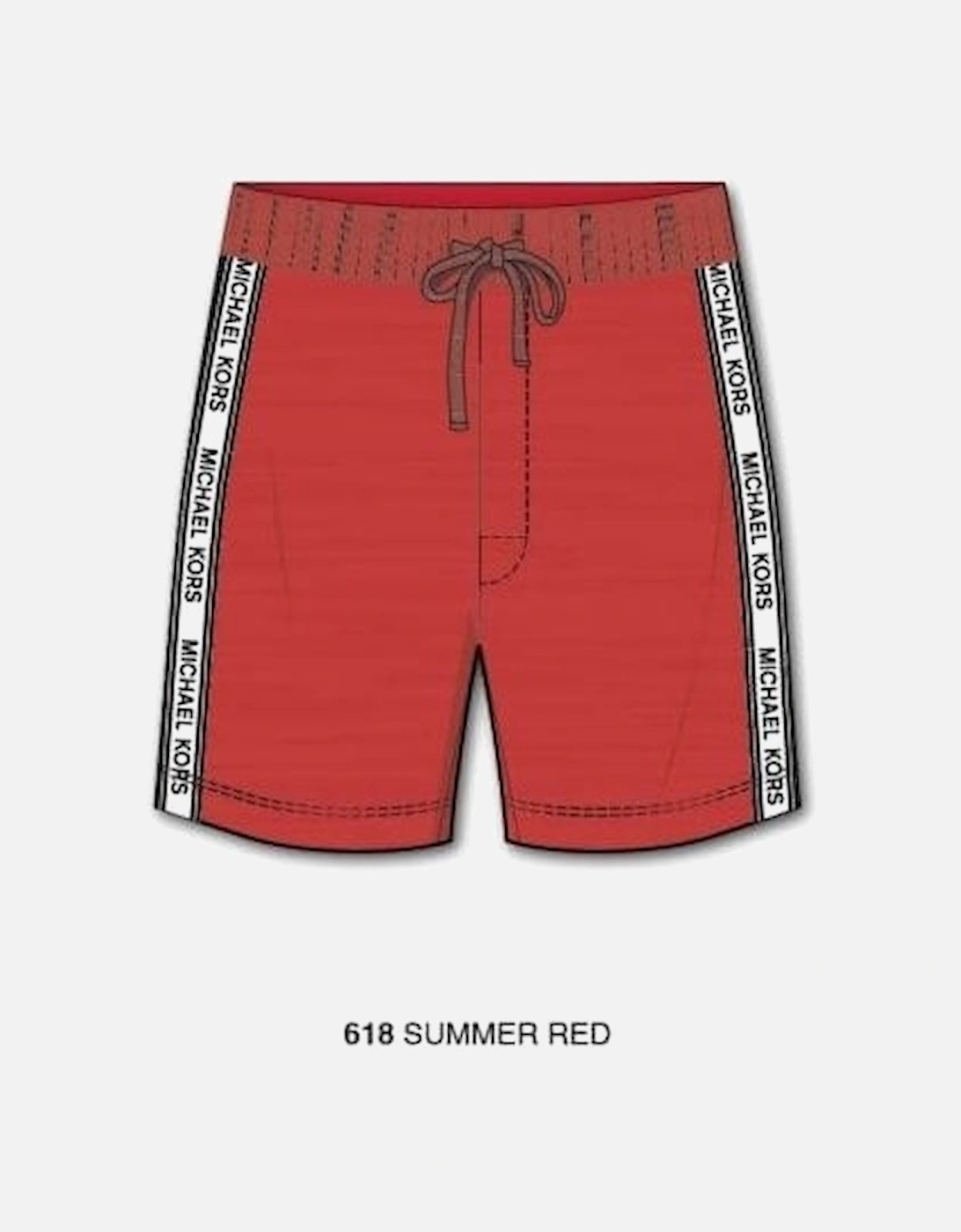 Tape Logo Tracksuit Shorts, Summer Red