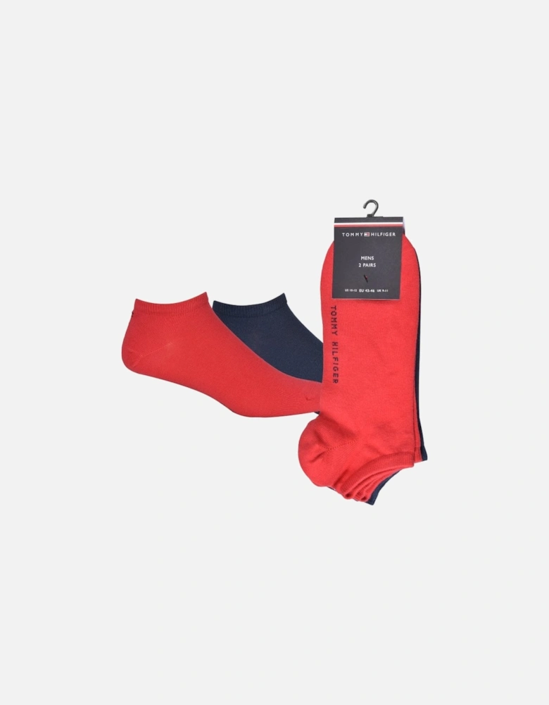2-Pack Trainer Socks, Navy/Red